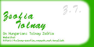 zsofia tolnay business card